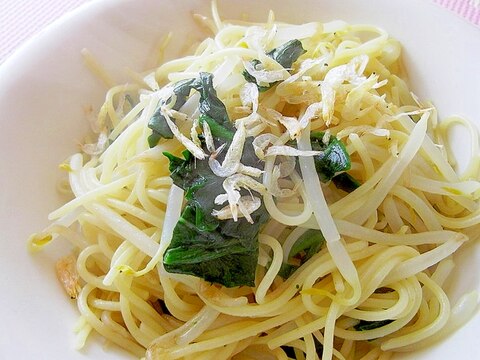 ヘルシー＊簡単＊桜えびともやしのパスタ